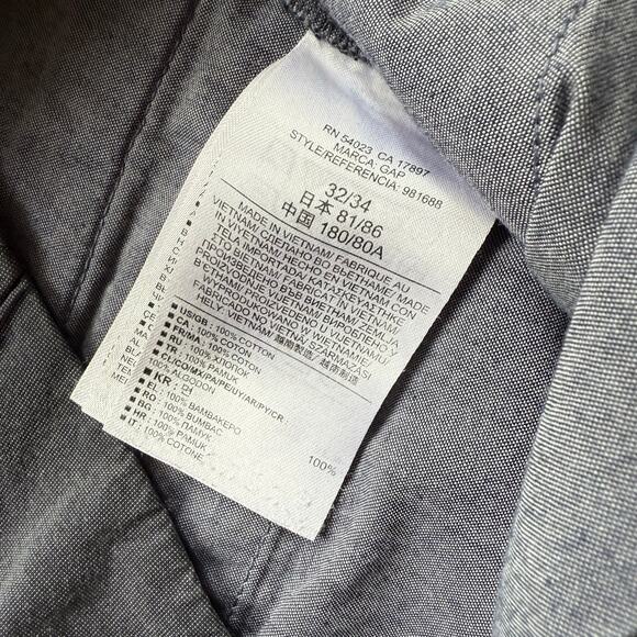 Gap Men's Gray Tailored Straight Fit Khaki Chino Pants Size 32x34 Casual Preppy - Picture 5 of 8